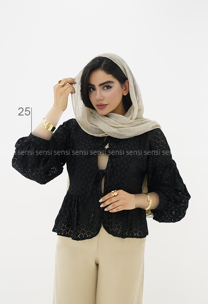 مانتو زنانه عروسکی گیپور کد1006095